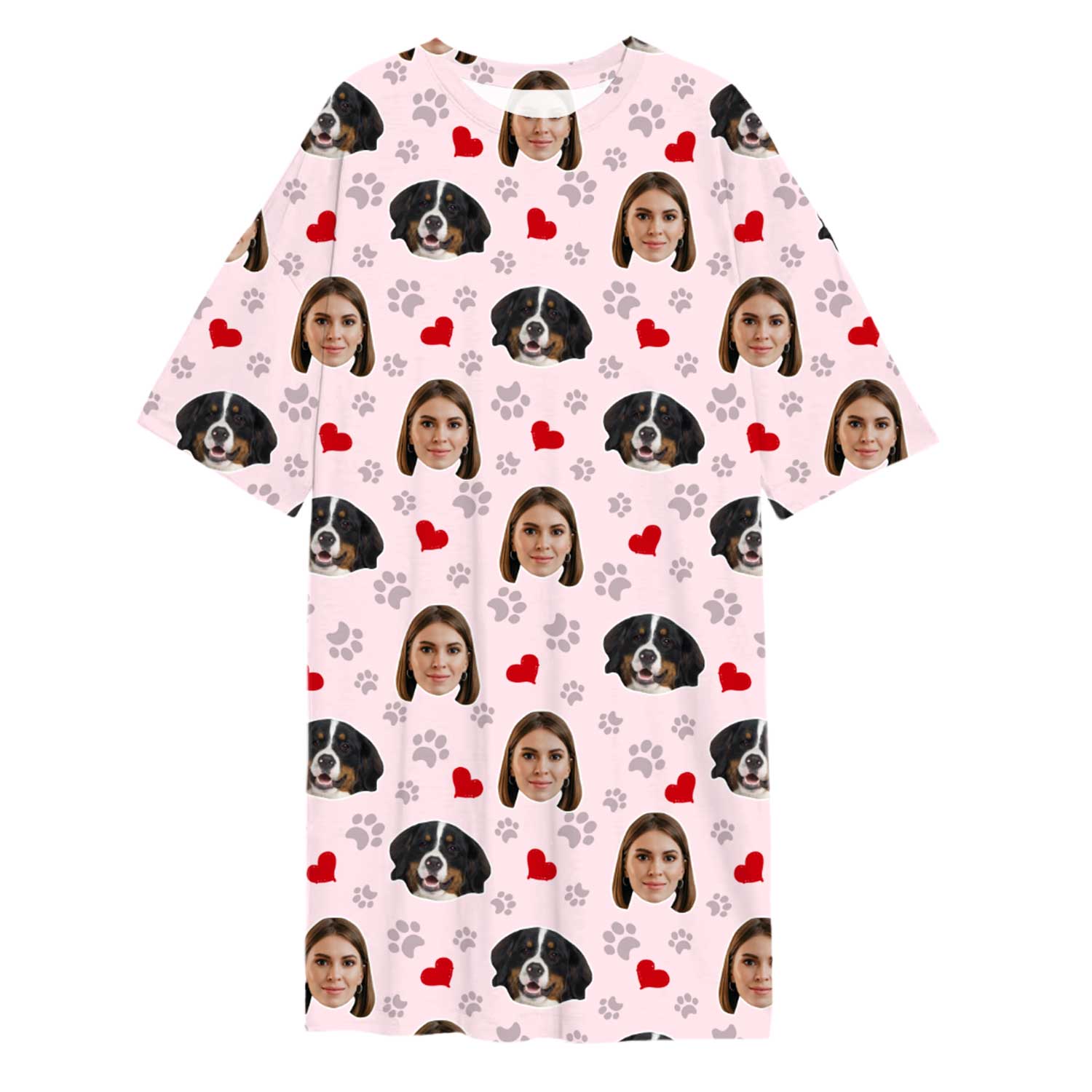 Paws & Hearts Print Ladies Sleepy Nightshirt