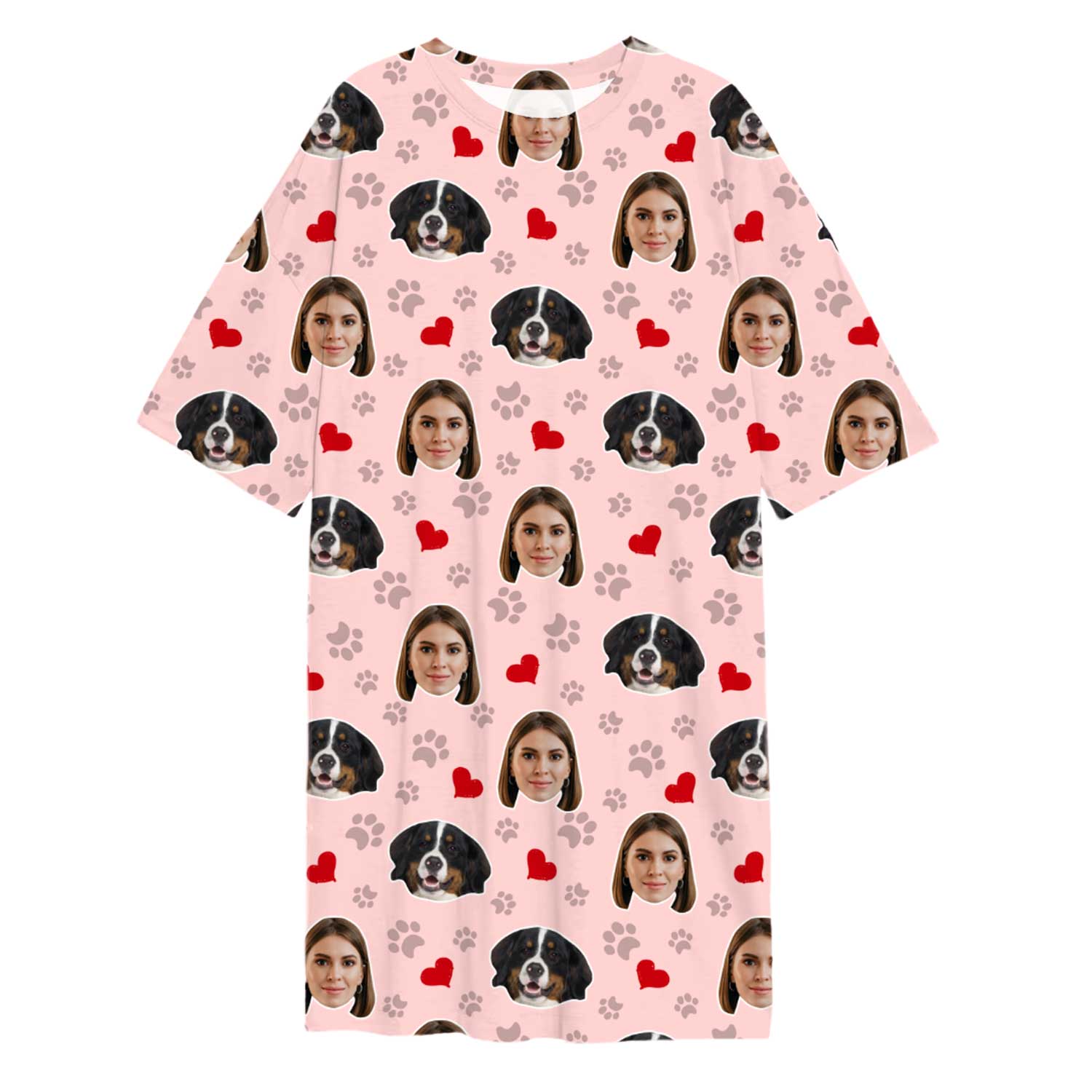 Paws & Hearts Print Ladies Sleepy Nightshirt