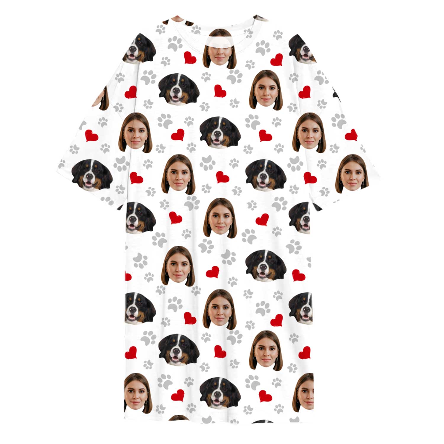 Paws & Hearts Print Ladies Sleepy Nightshirt