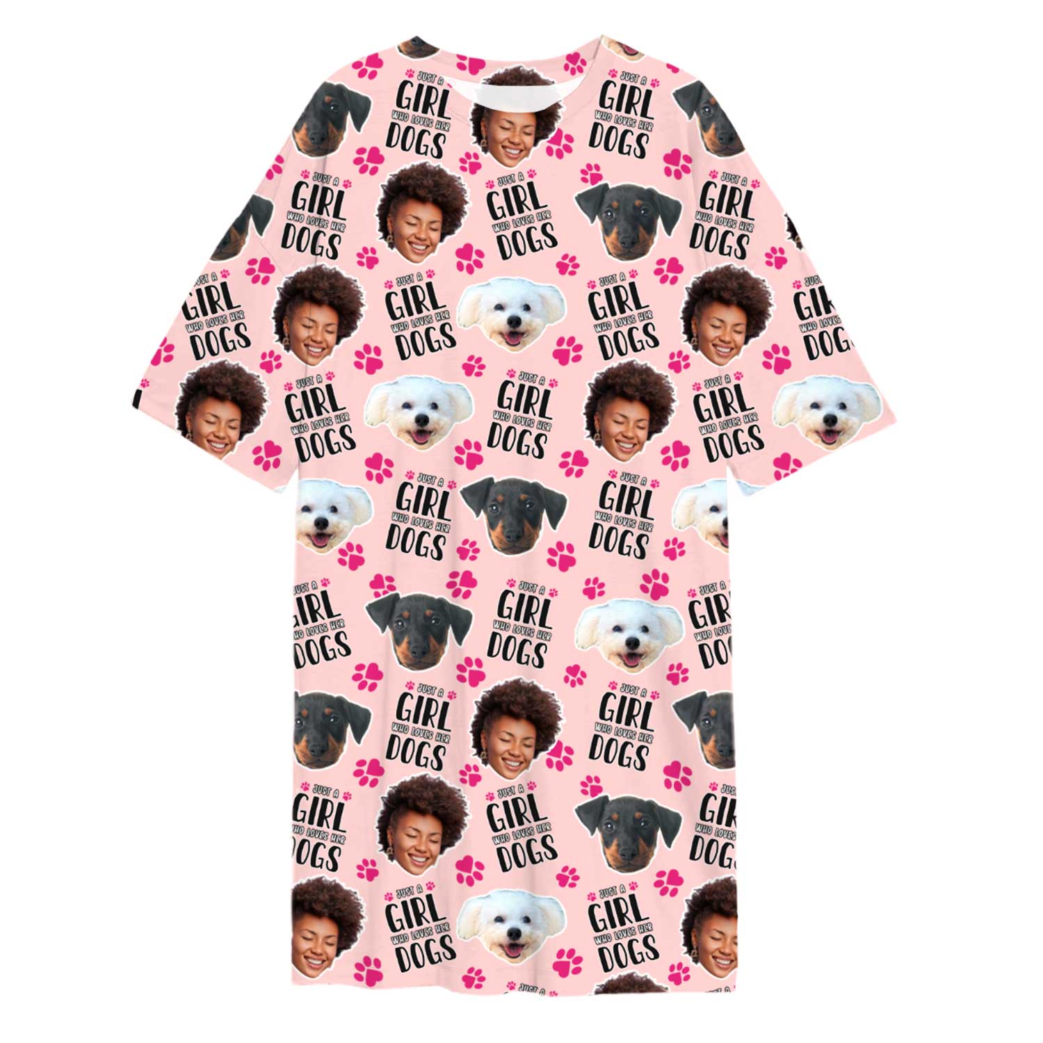 Just a Girl Who Loves Her Dogs Ladies Sleepy Nightshirt