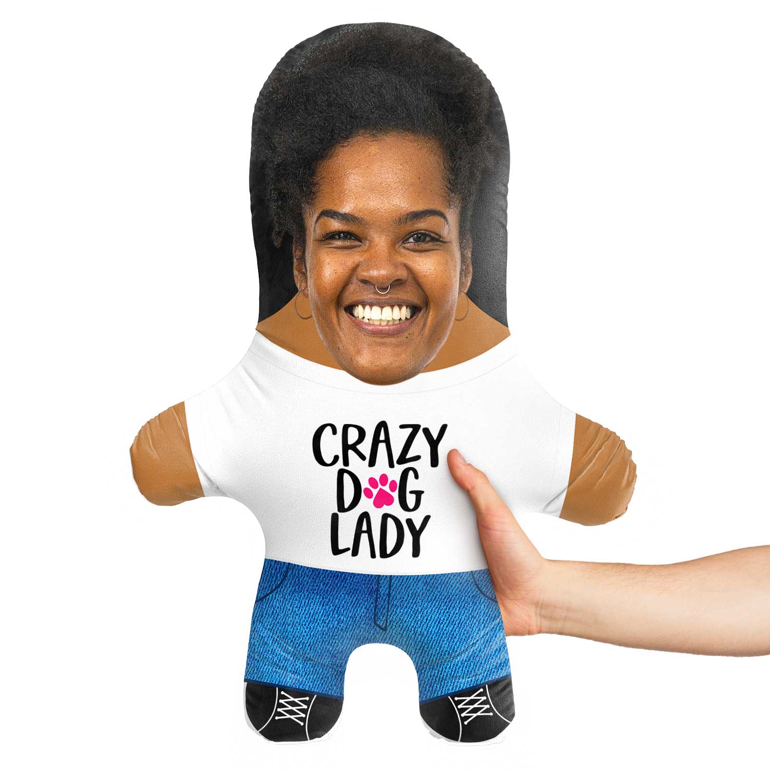 Crazy Dog Lady Face Pillow