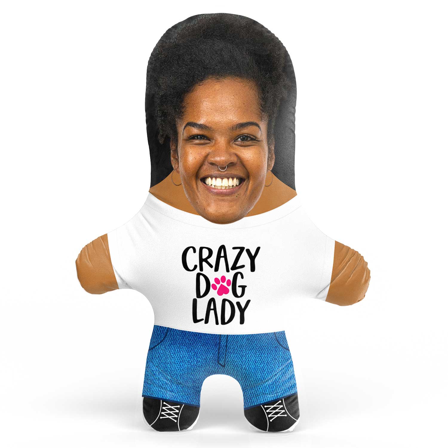 Crazy Dog Lady Face Pillow