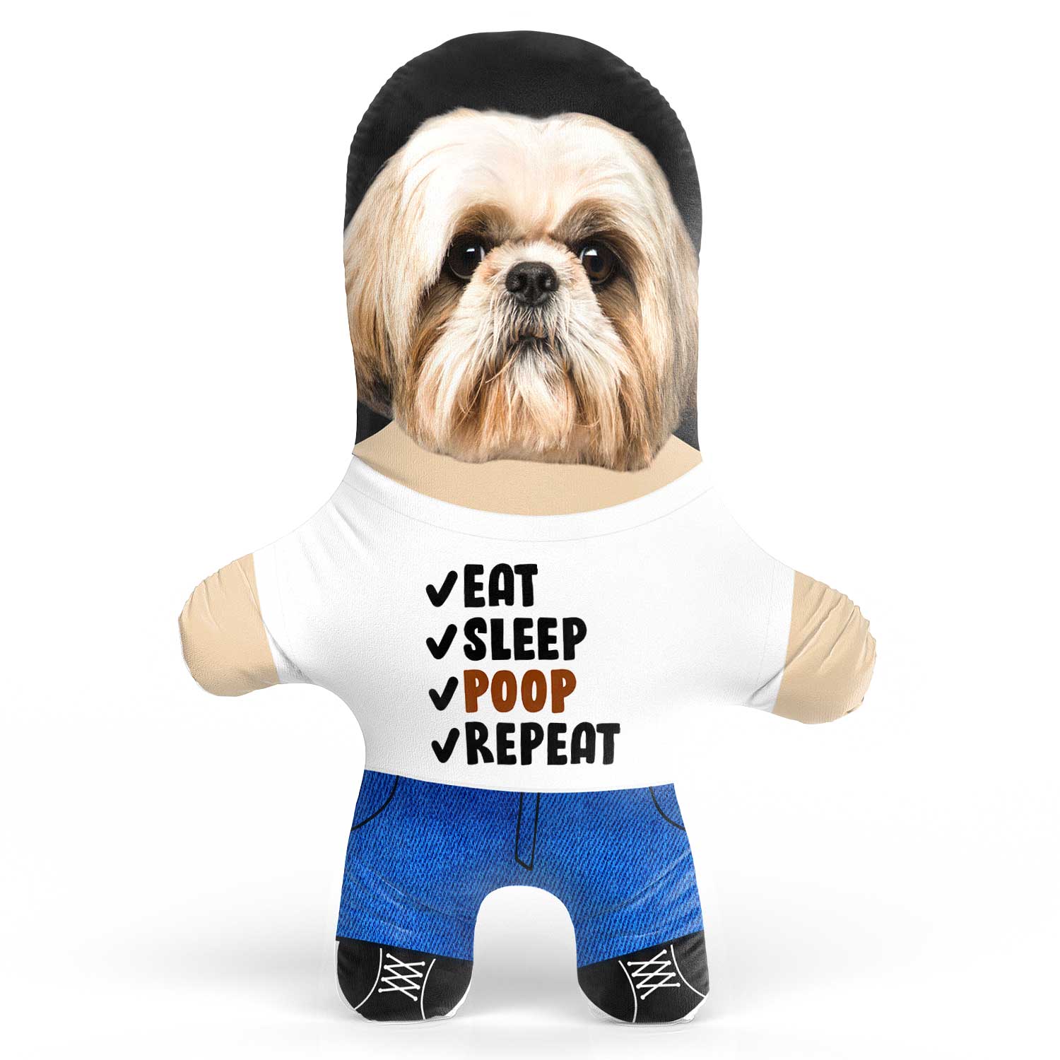 Eat Sleep Poop Repeat Face Pillow
