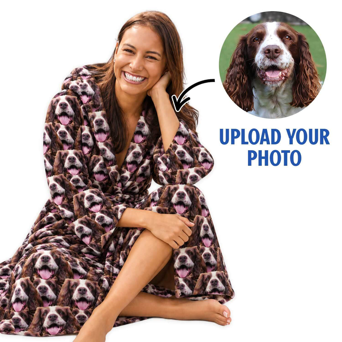 Dog's Face Mash Personalised Dressing Gown