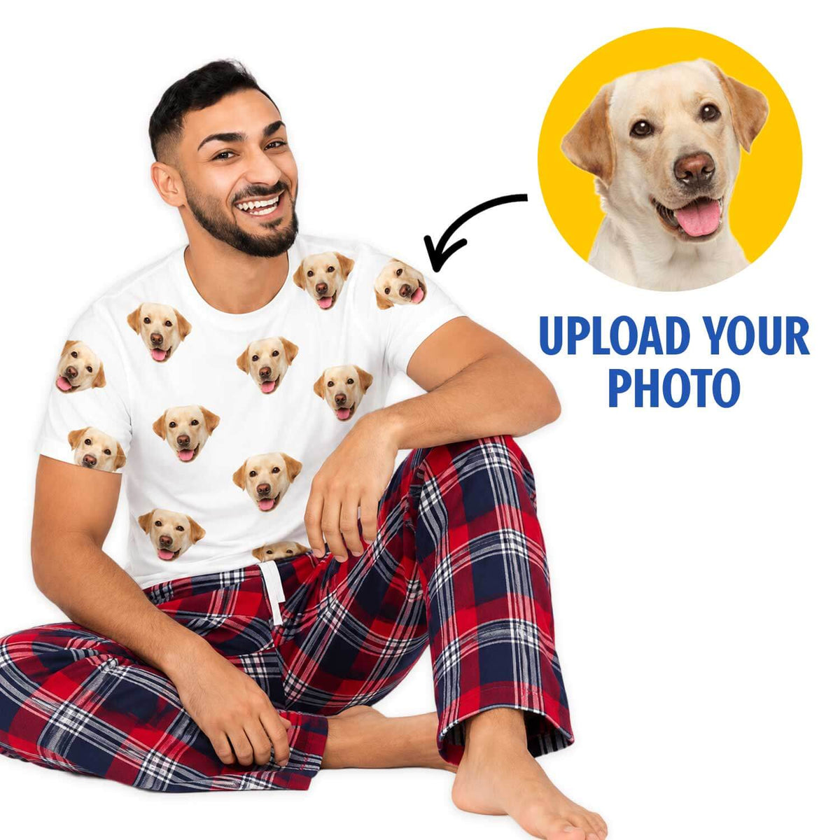 Men's Dog Pyjamas - Red Tartan Trouser Set
