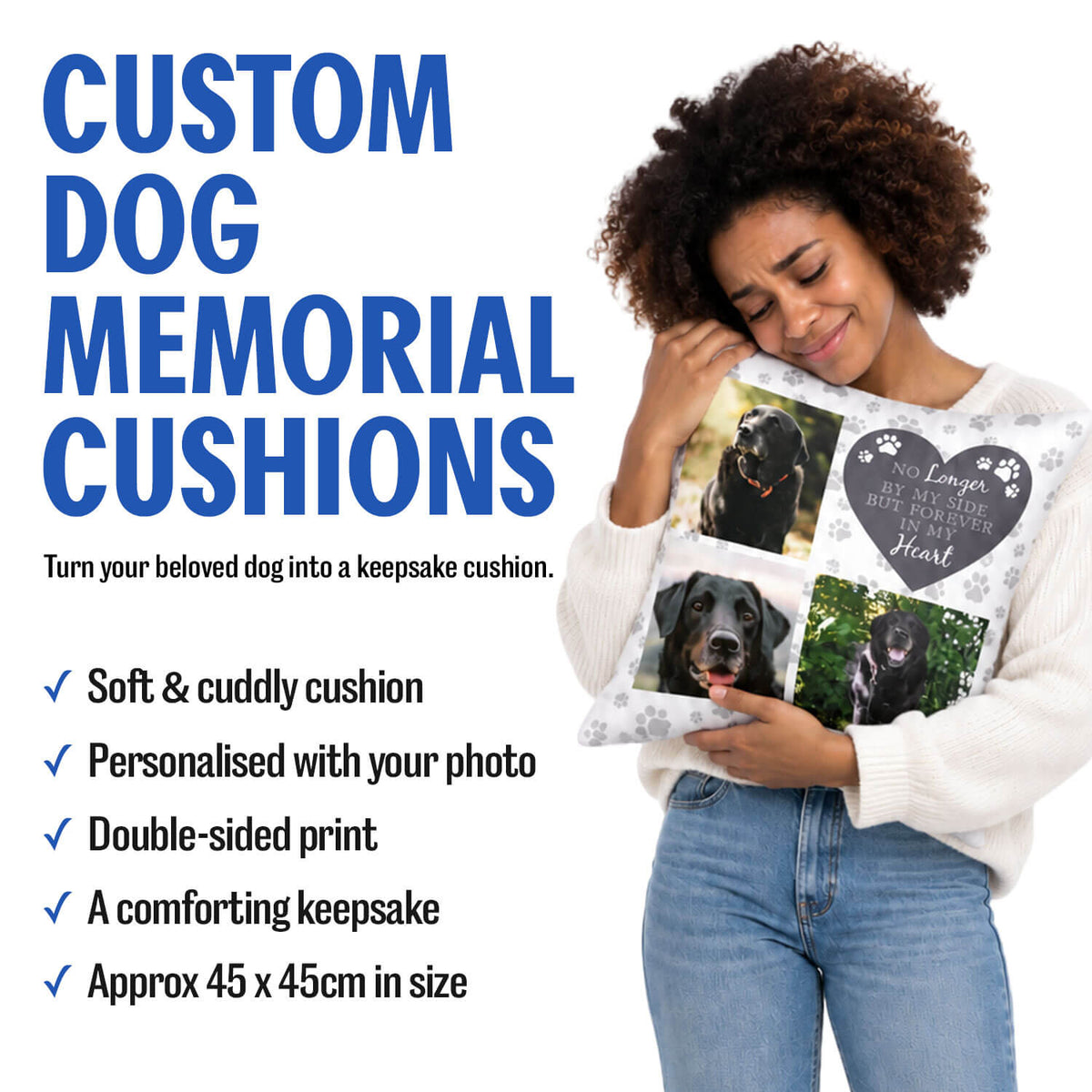 When You Miss Me Know I'm Here Dog (Name) Memorial Cushion