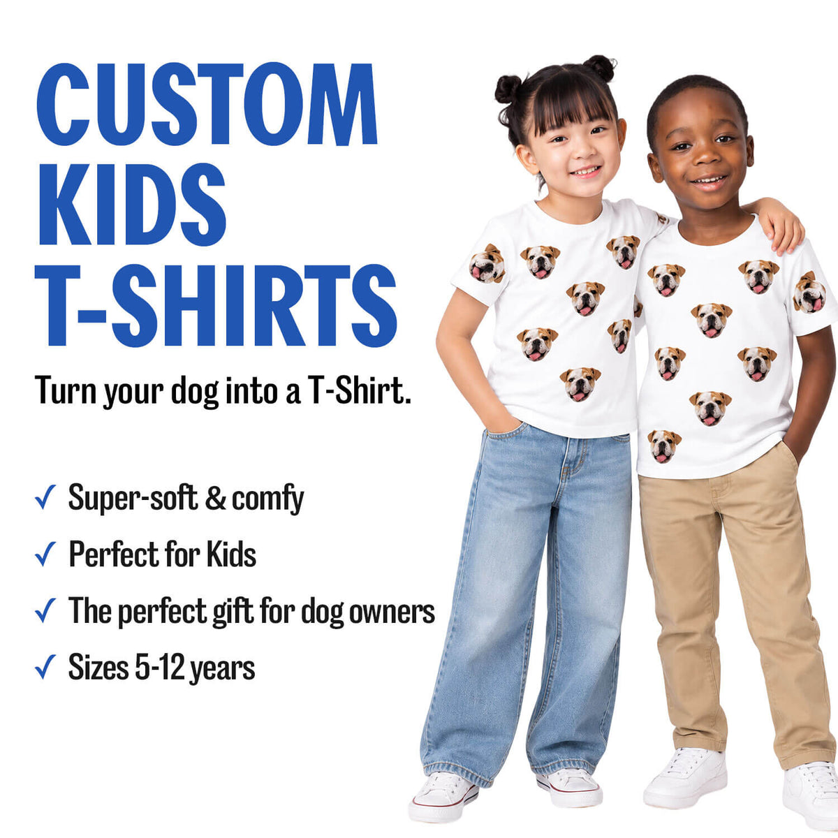 Your Dog All Over Pattern Kids Custom T-Shirt