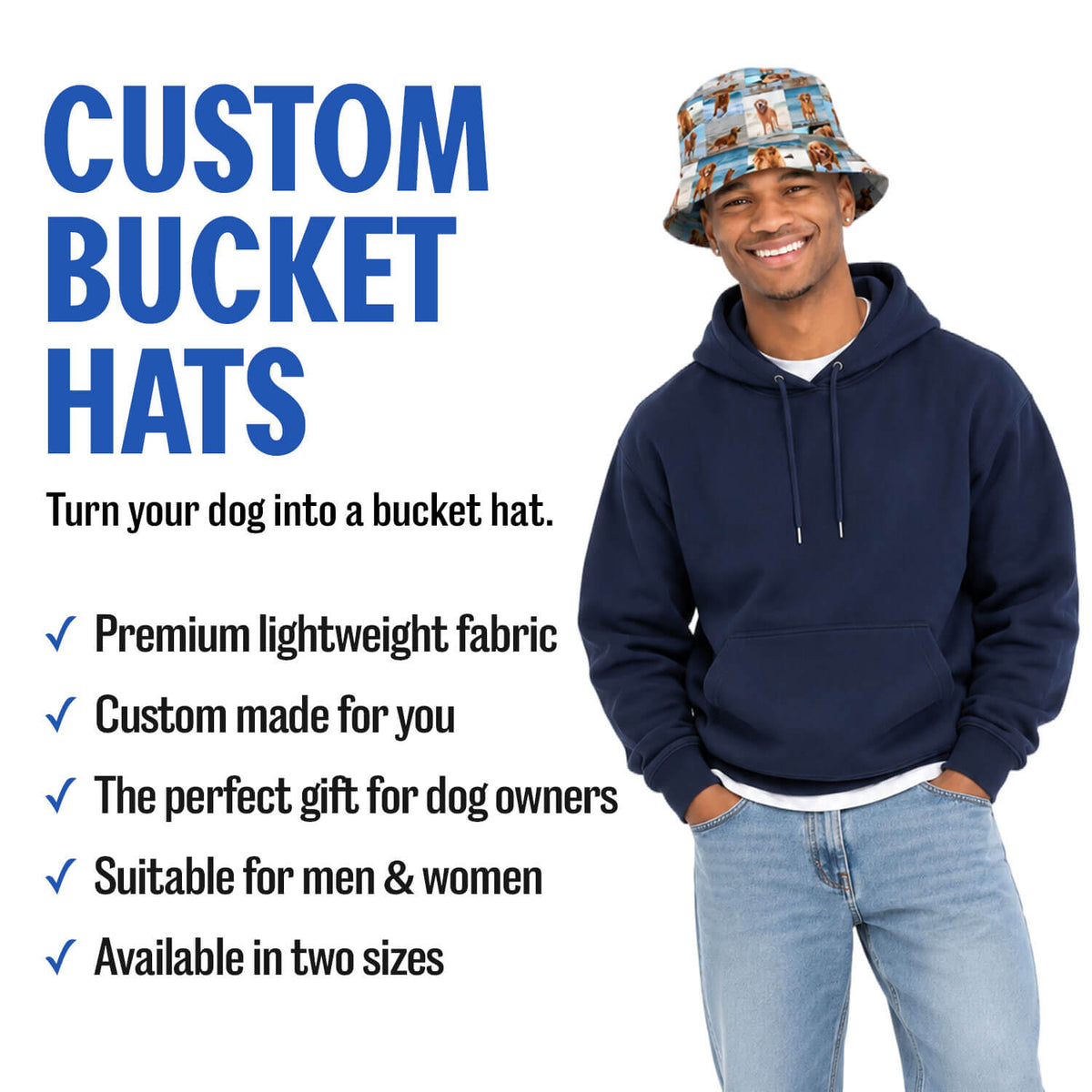 Red Hearts You & Your Dog Custom Bucket Hat