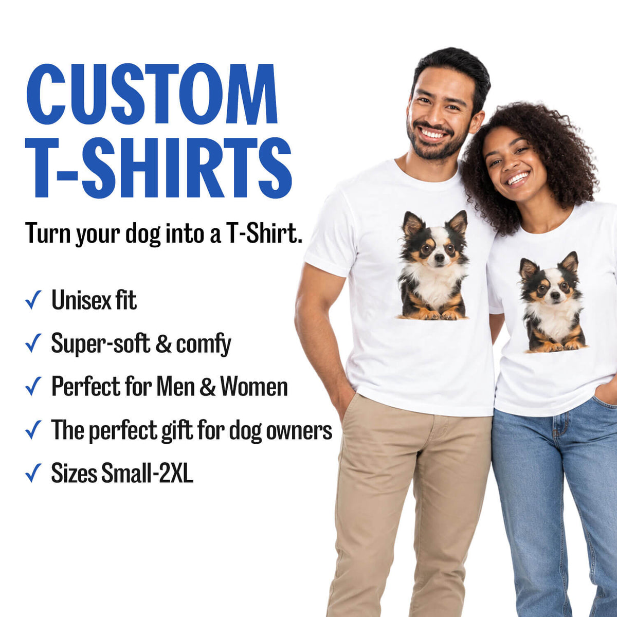 Your Dog Photo Unisex White T-Shirt