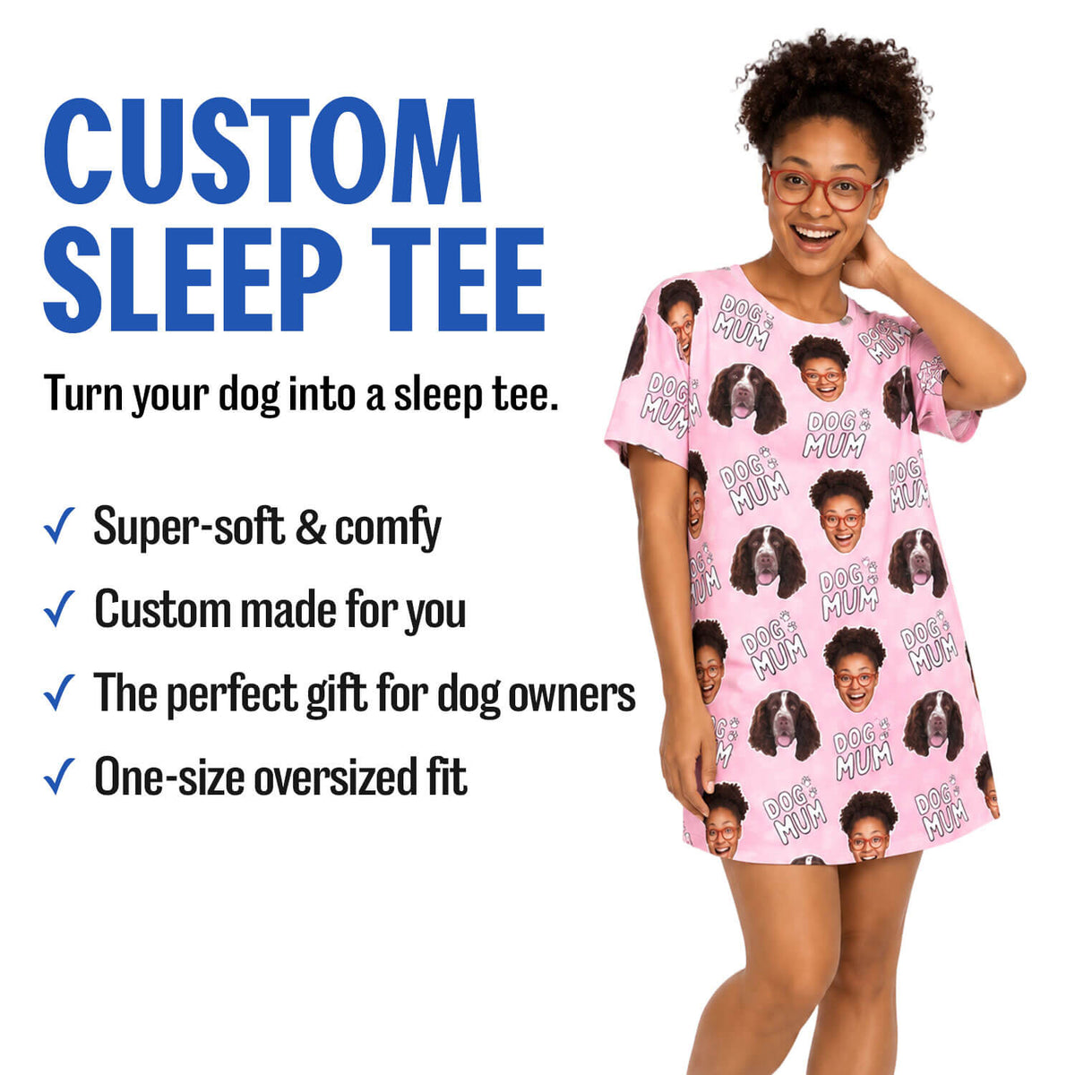 Dog Face Ladies Sleepy Nightshirt