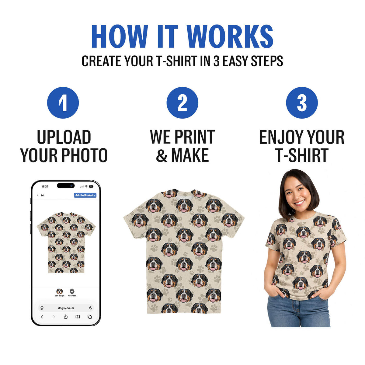 Grunge Paw Pattern Custom Dog T Shirt