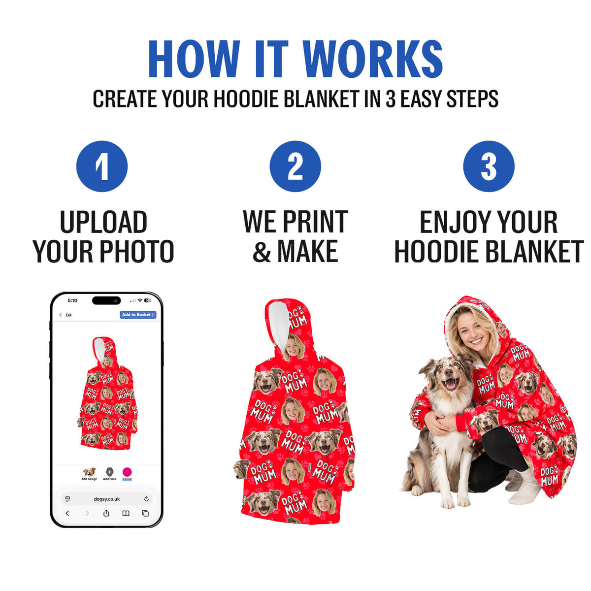 Your Dog Mash Hoodie Blanket