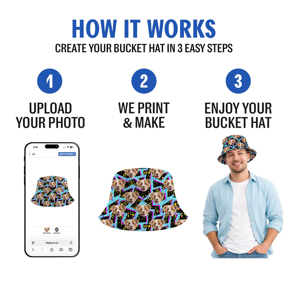 Red Hearts You & Your Dog Custom Bucket Hat
