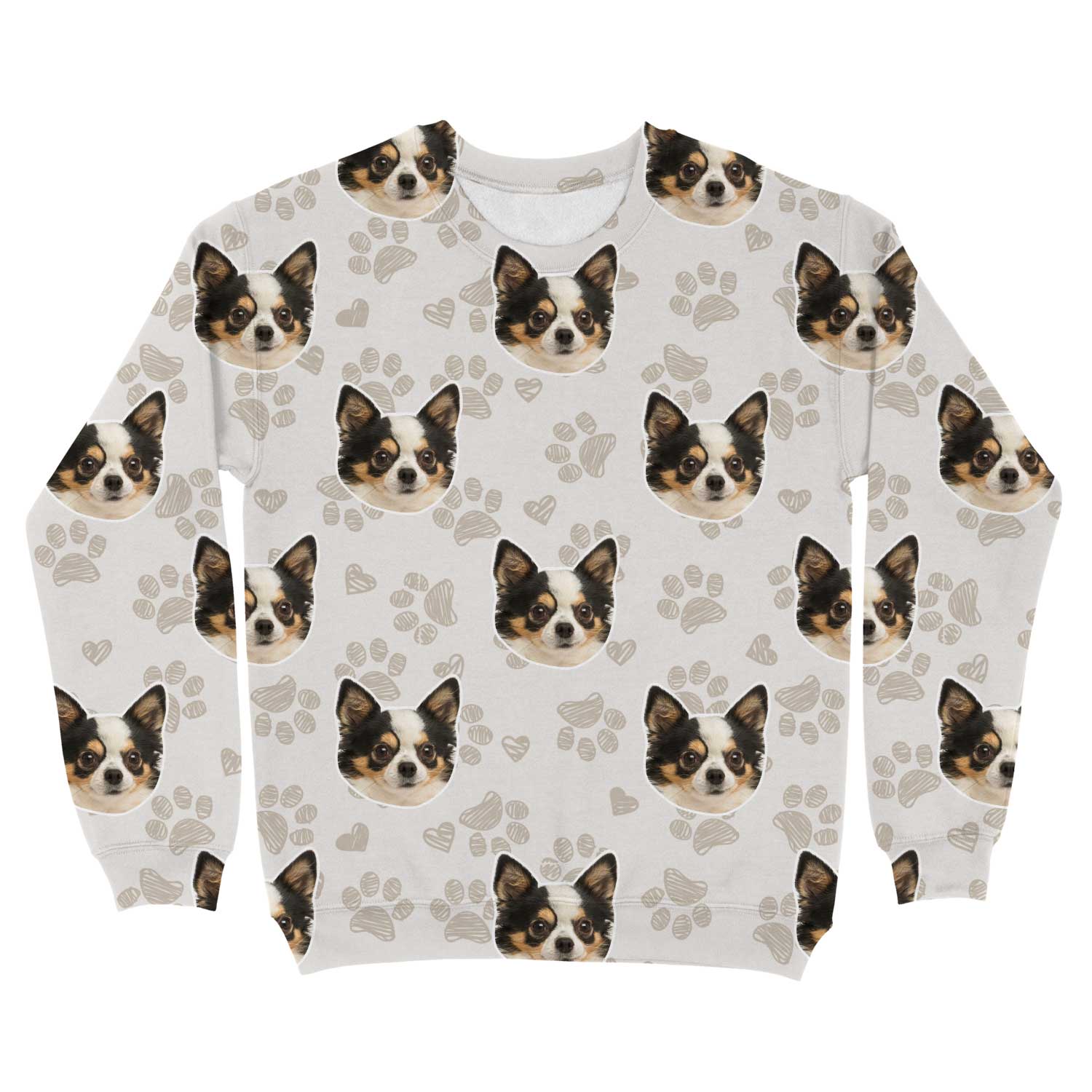 Paw Print Pattern Custom Dog Sweatshirt