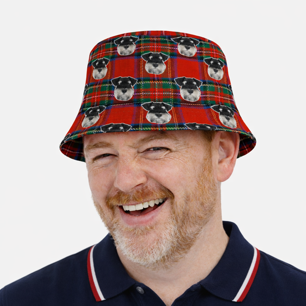 Scottish Tartan Dog Faces Custom Bucket Hat