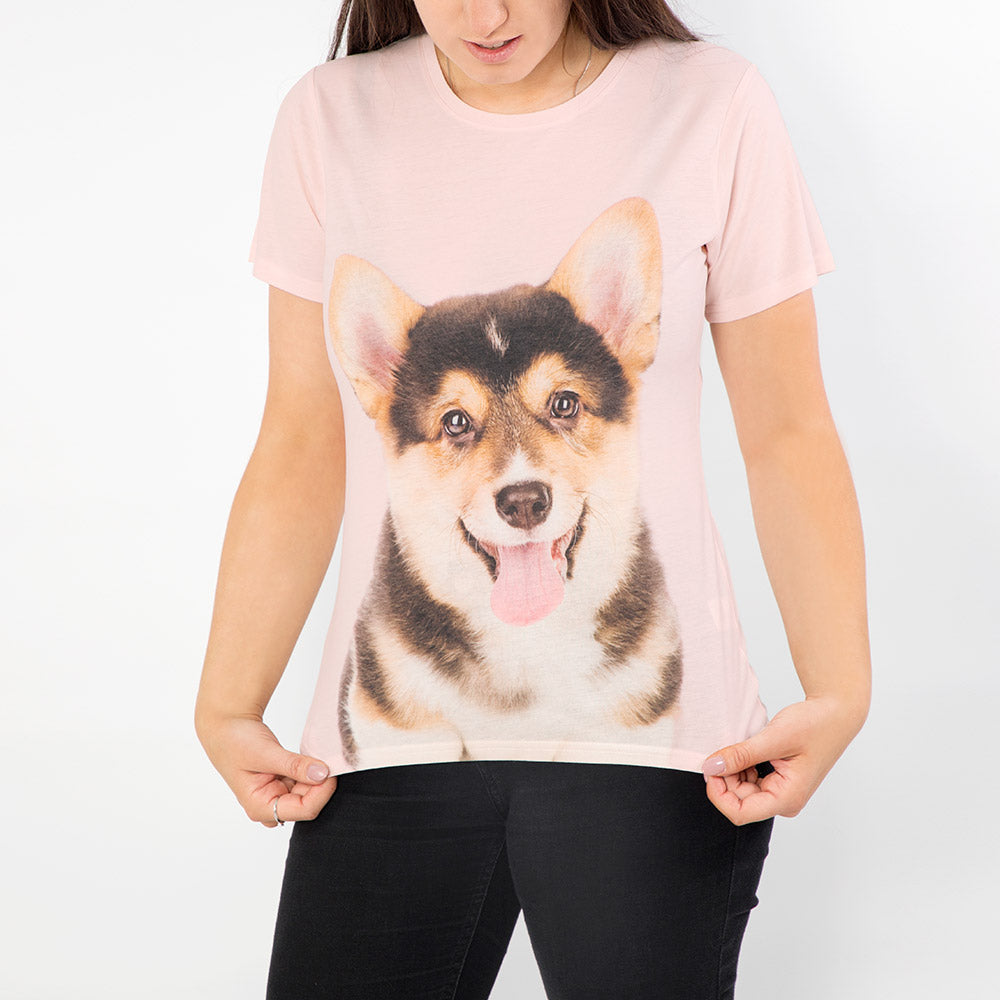Personalised Dog Face Ladies T-Shirt
