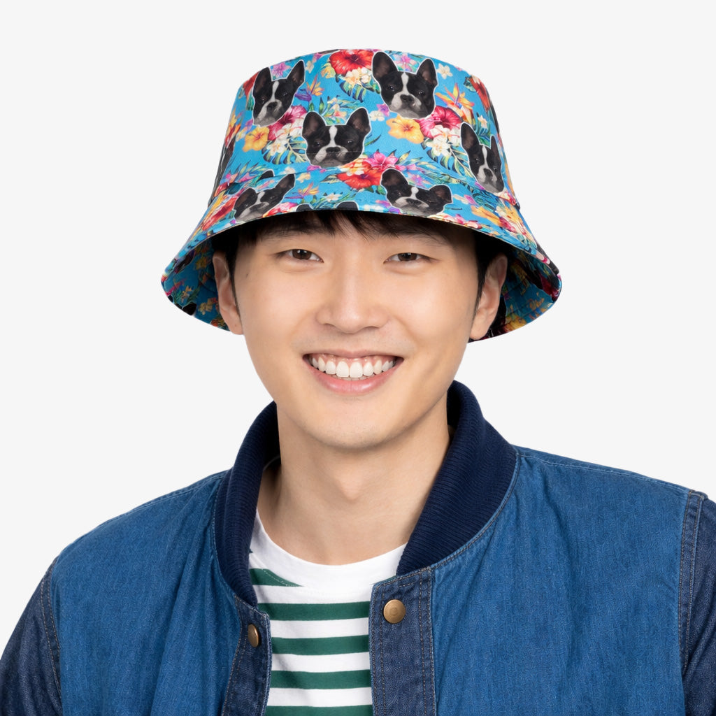Tropical Hawaiian Dog Faces Custom Bucket Hat