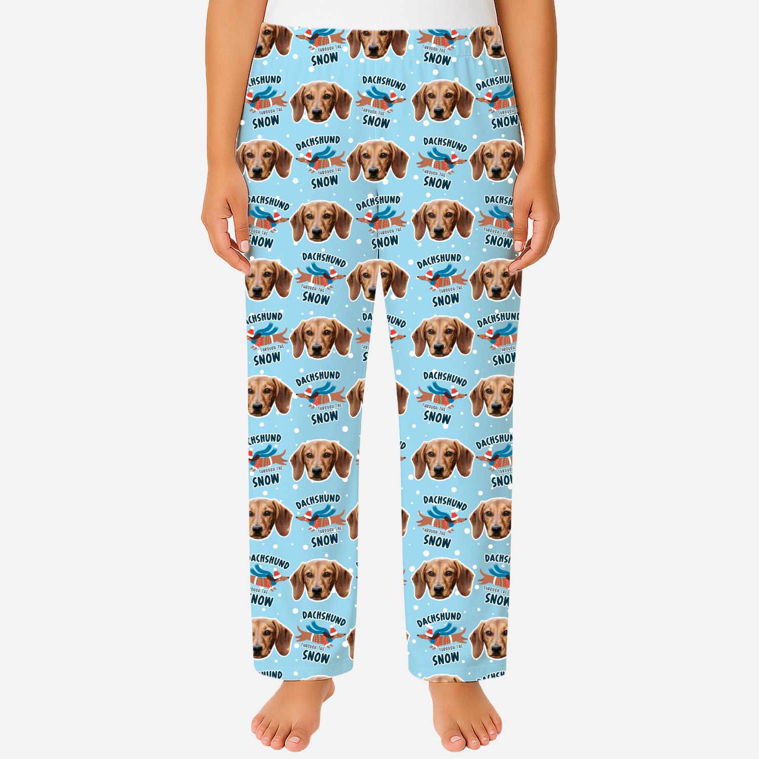 Dachshund Through The Snow Women's Personalised PJ Bottoms