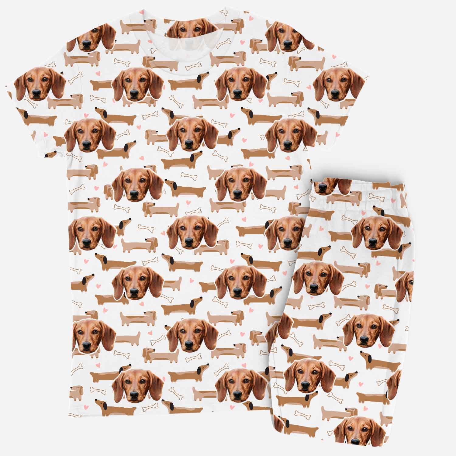 Dachshund Dog Pattern Women's Personalised Pyjamas - Trouser Set