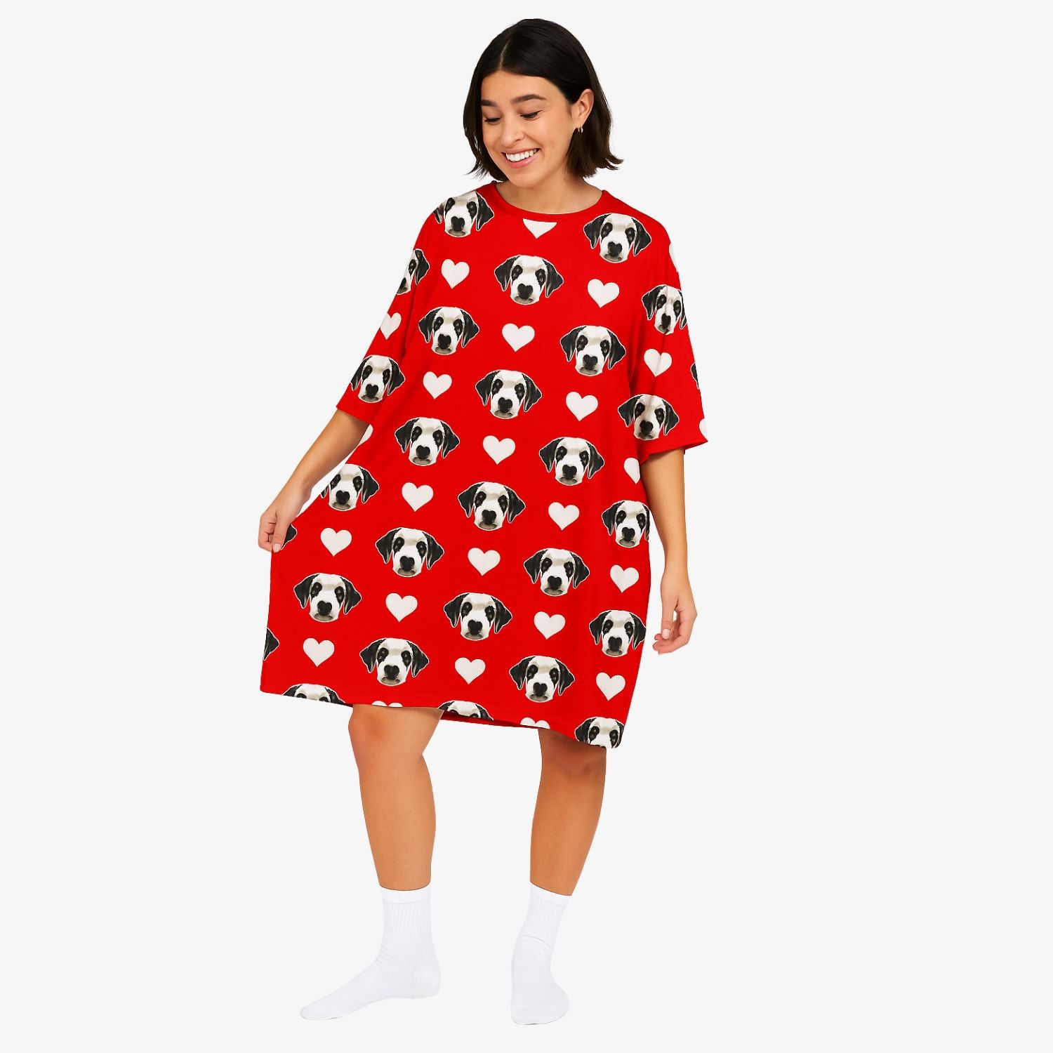 White Hearts Ladies Sleepy Nightshirt