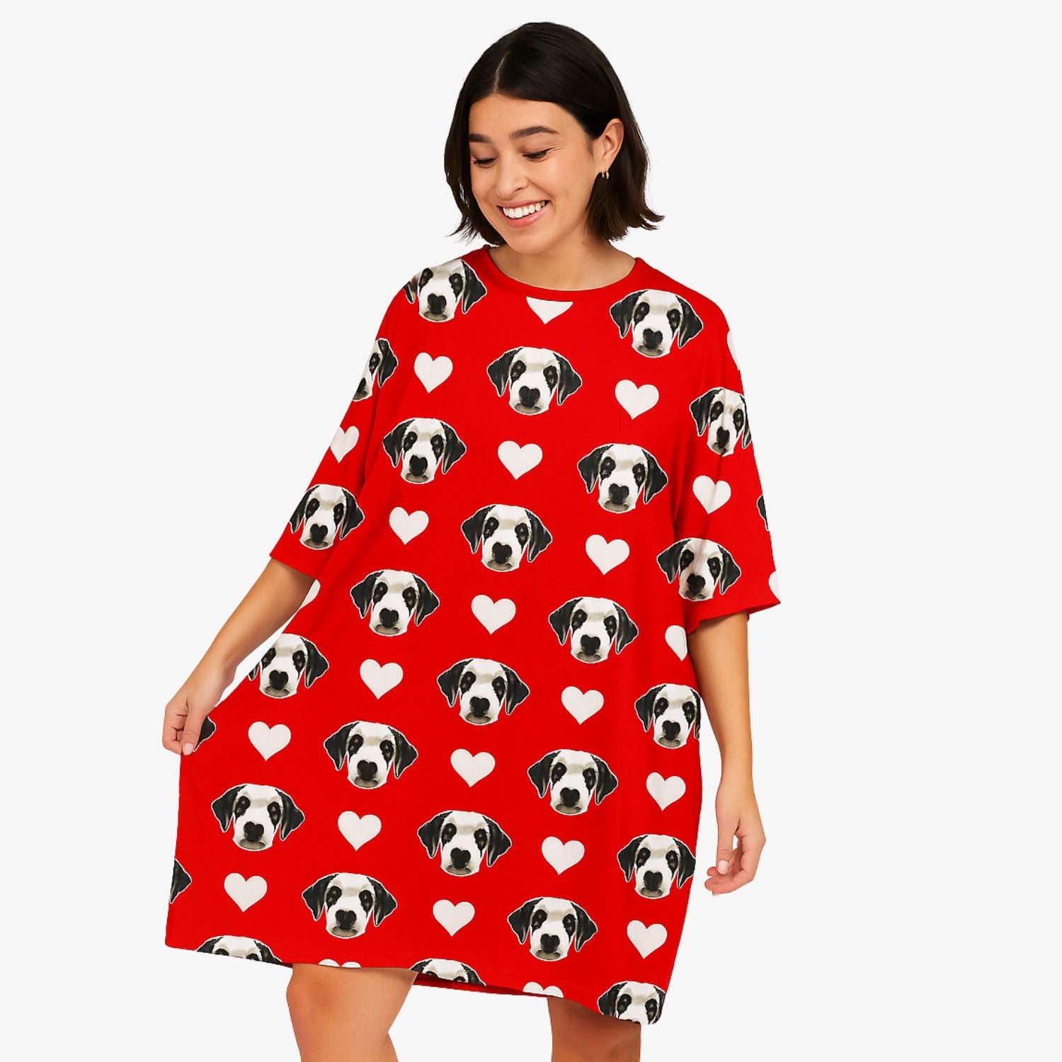 White Hearts Ladies Sleepy Nightshirt