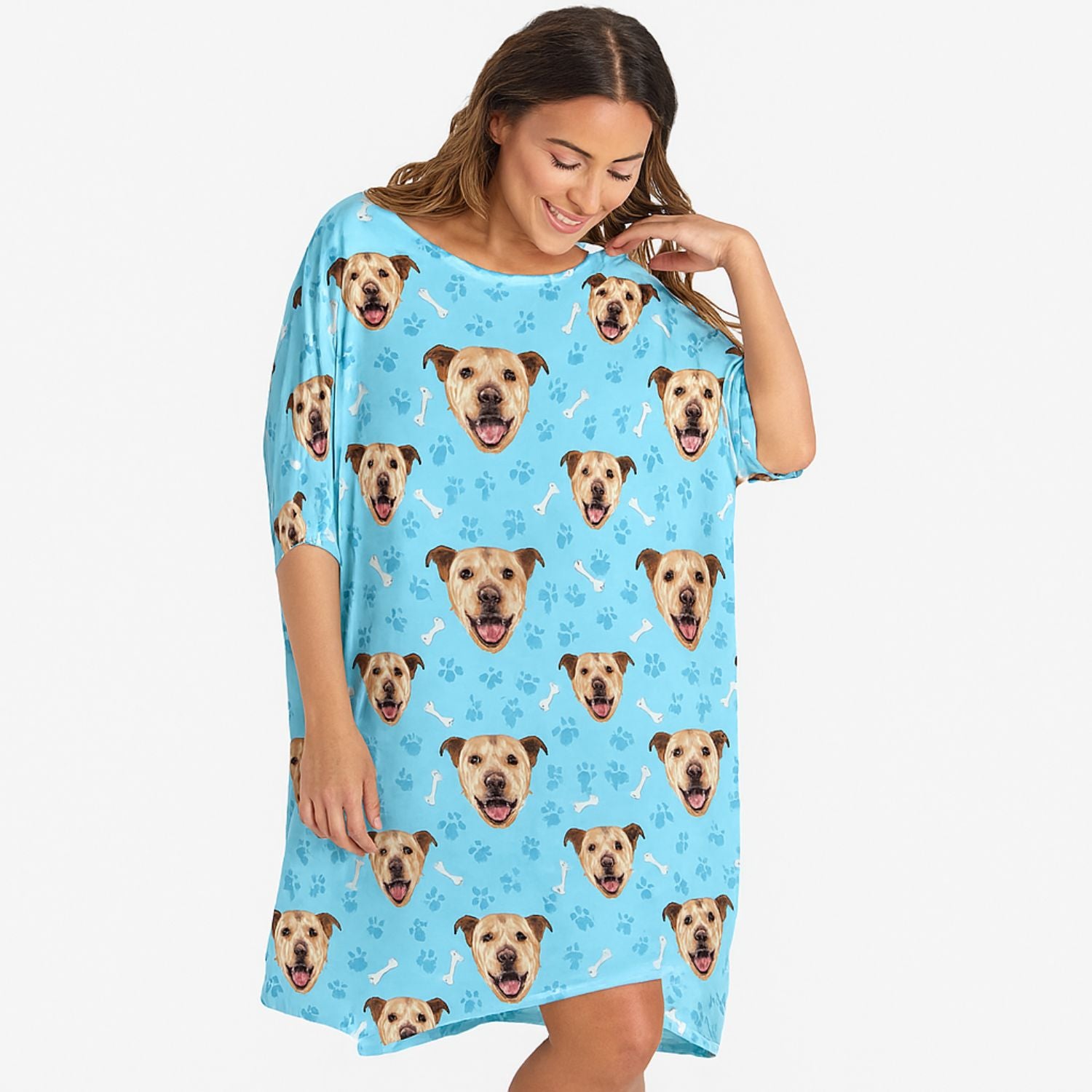 Your Dog Paw Print Ladies Sleepy Nightshirt