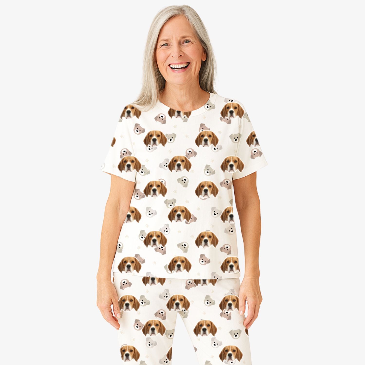 Women's Cute Faces Personalised Dog Pyjamas