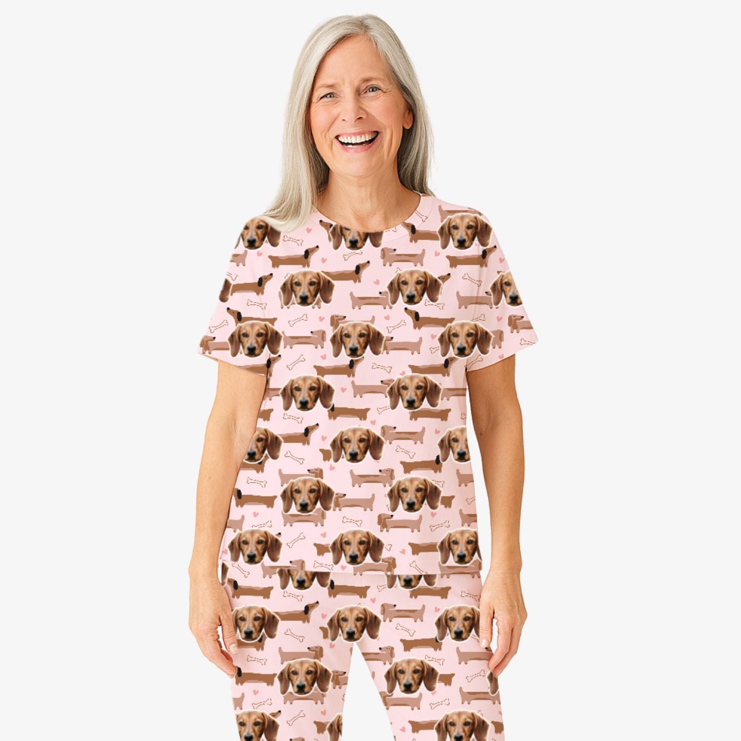 Dachshund Dog Pattern Women's Personalised Pyjamas - Trouser Set