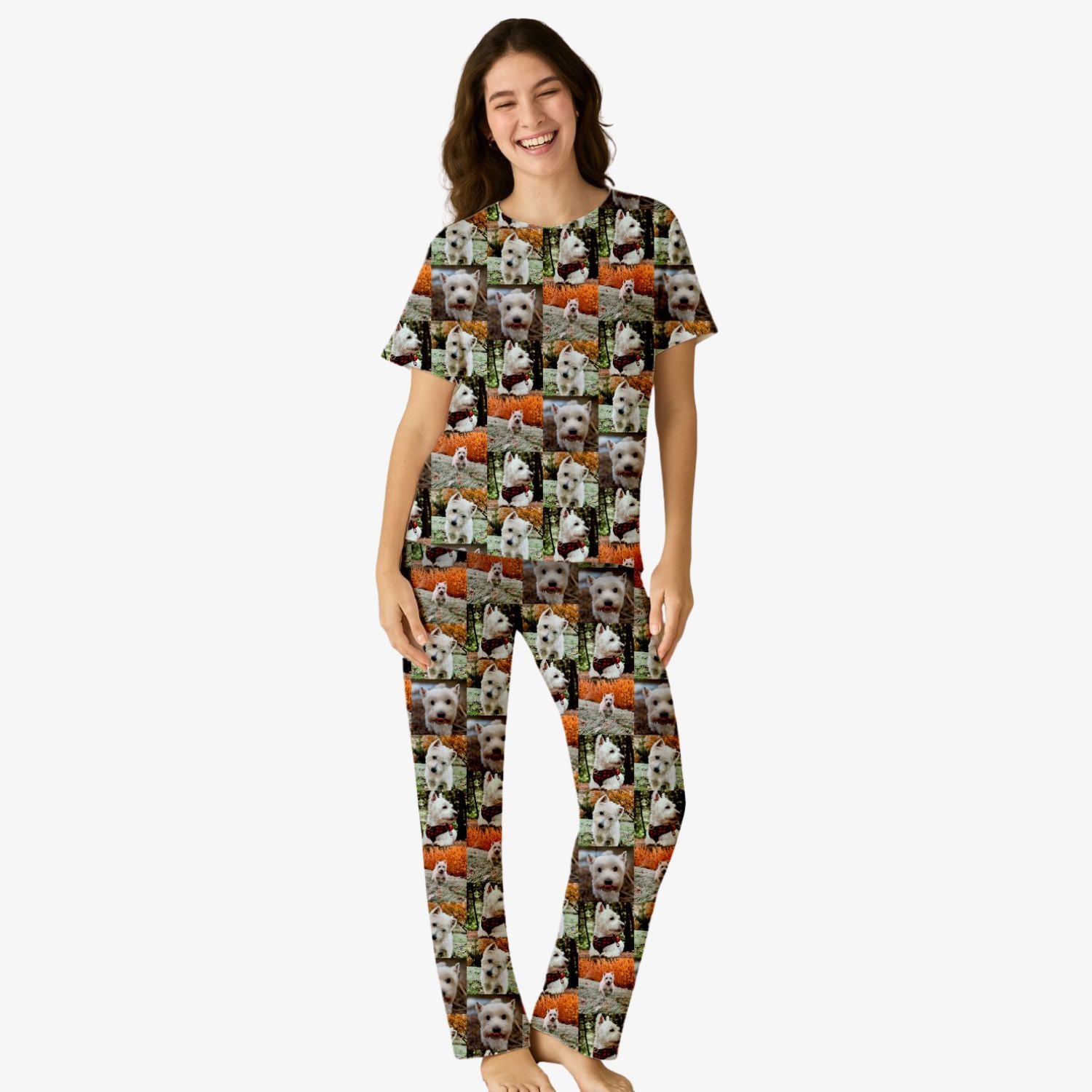 Women's Photo Collage Pyjamas - Trouser Set