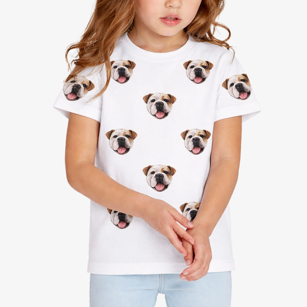 Your Dog All Over Pattern Kids Custom T-Shirt