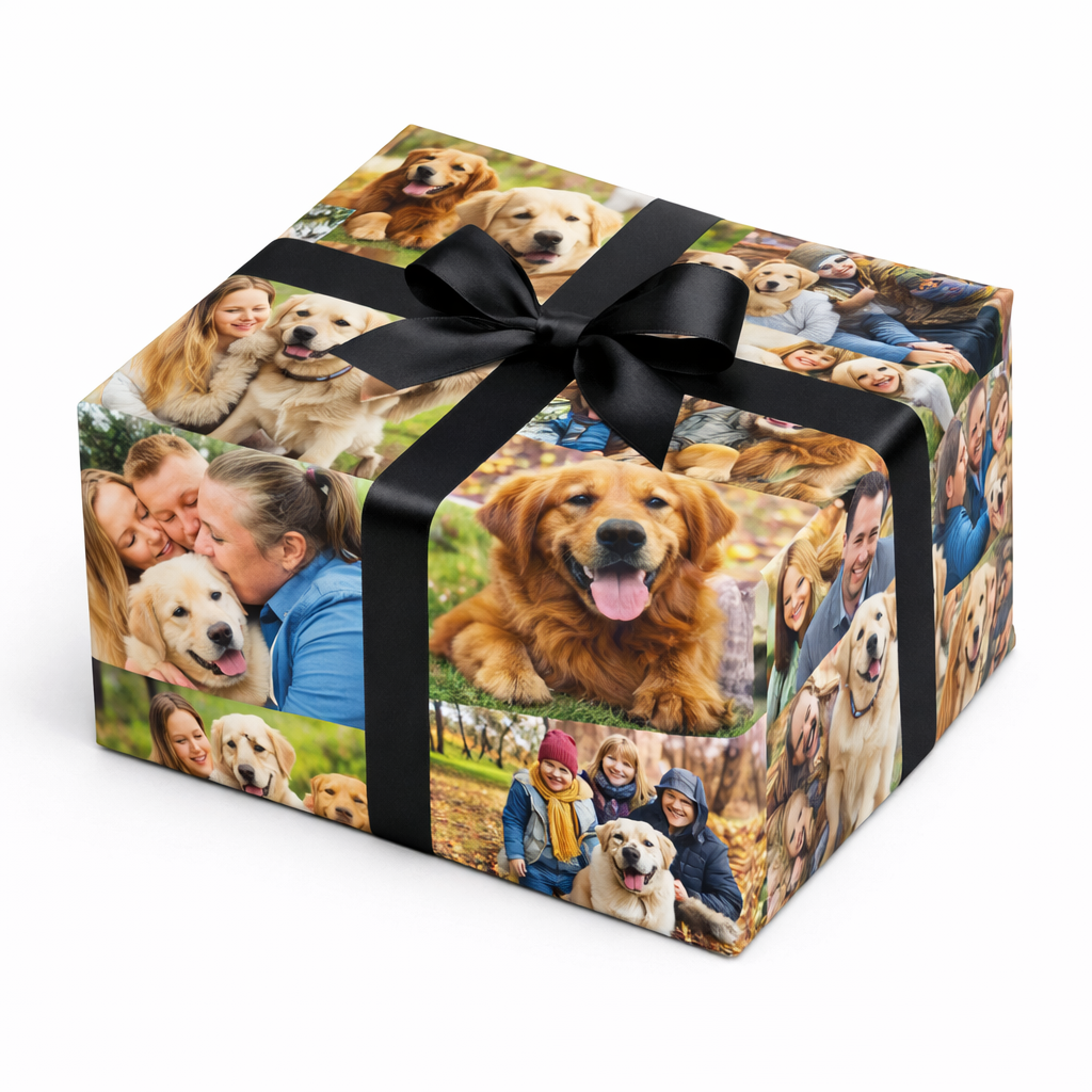 Your Dog Photo Collage Custom Wrapping Paper