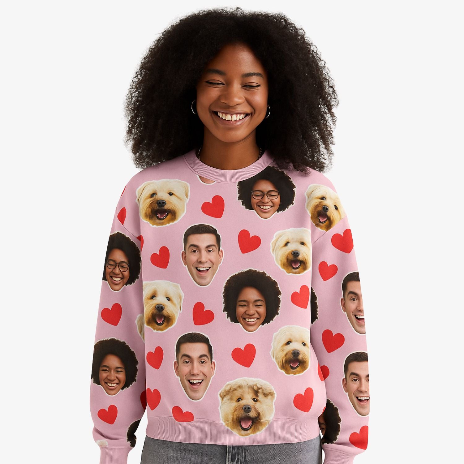 Red Hearts Personalised Sweatshirt