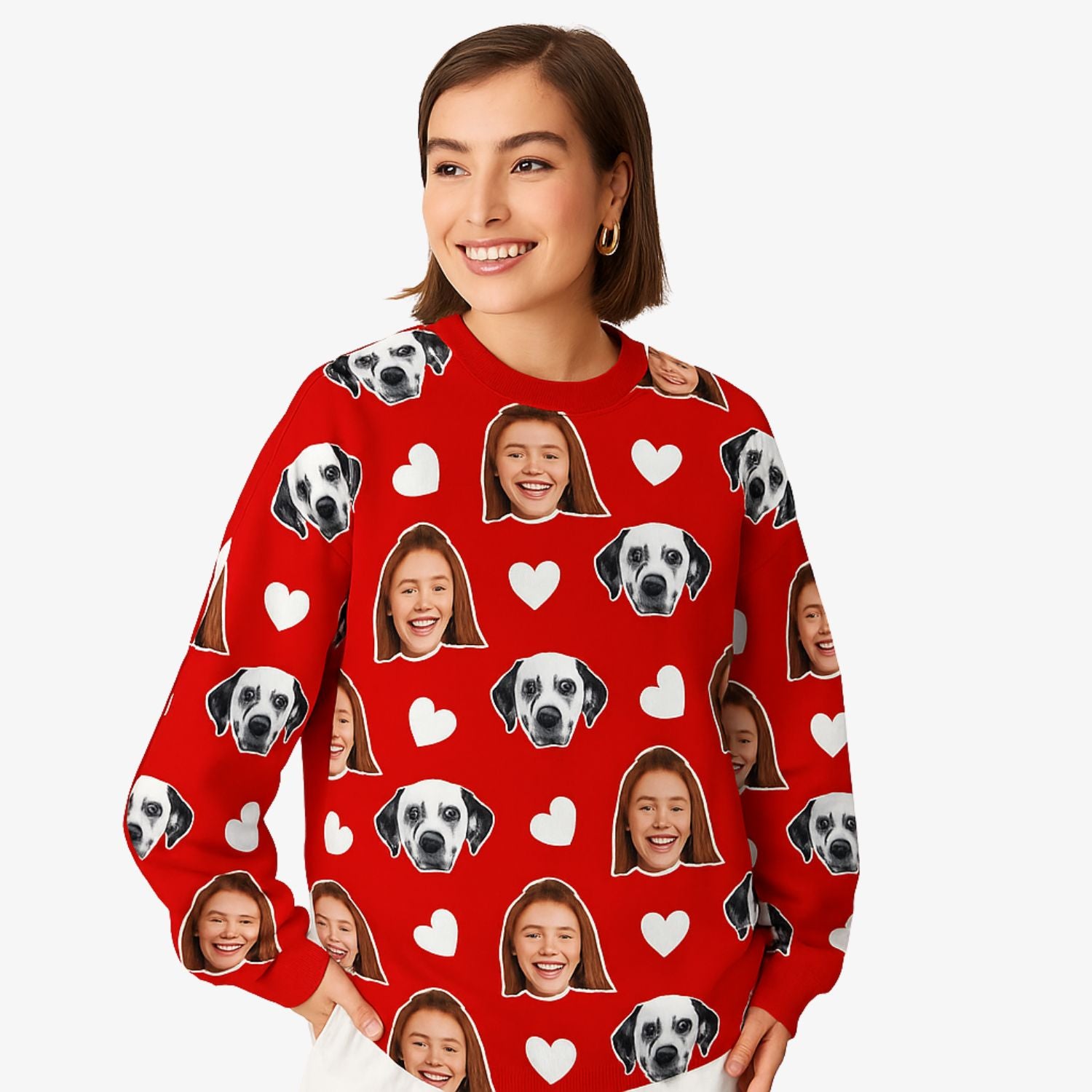 White Hearts Personalised Sweatshirt