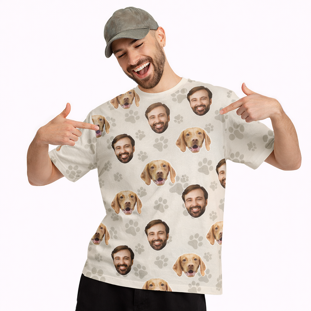 Your Dog & You Paw Print Personalised T-Shirt