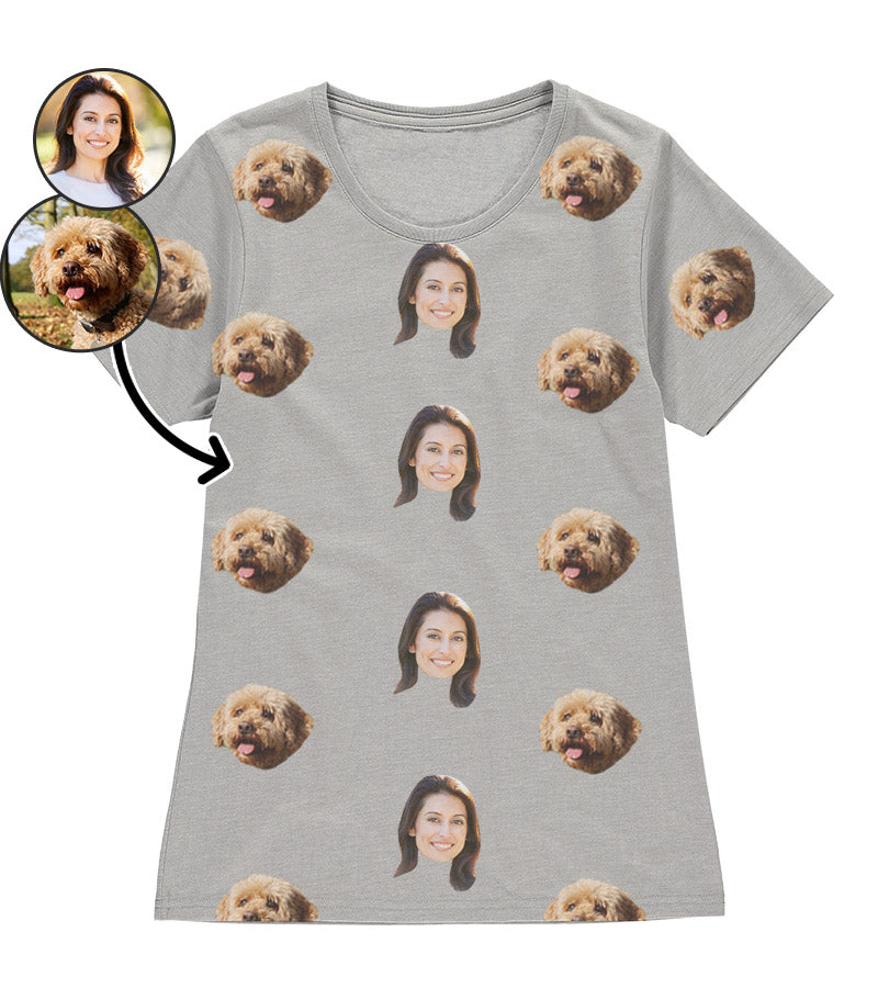 Dog & Owner Ladies T-Shirt With Own Photo