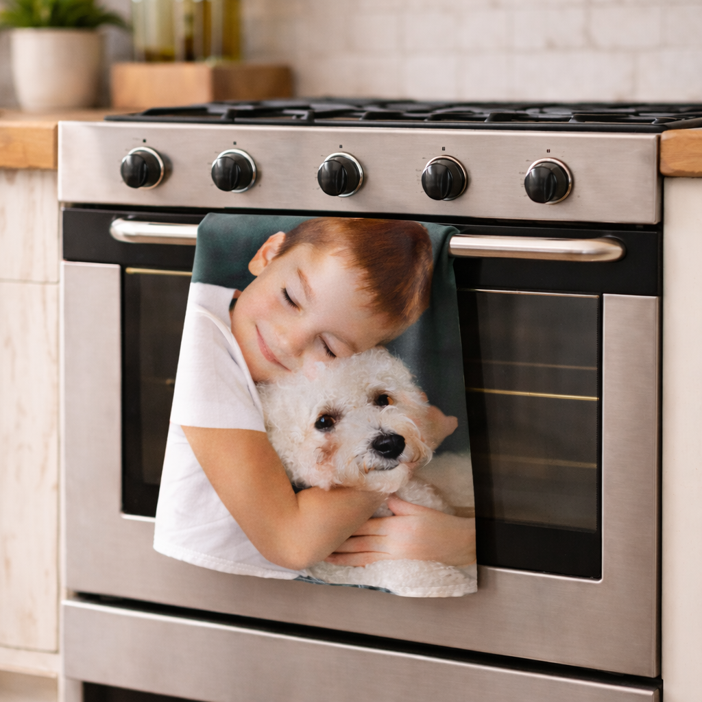 Full Photo Personalised Dog Tea Towel