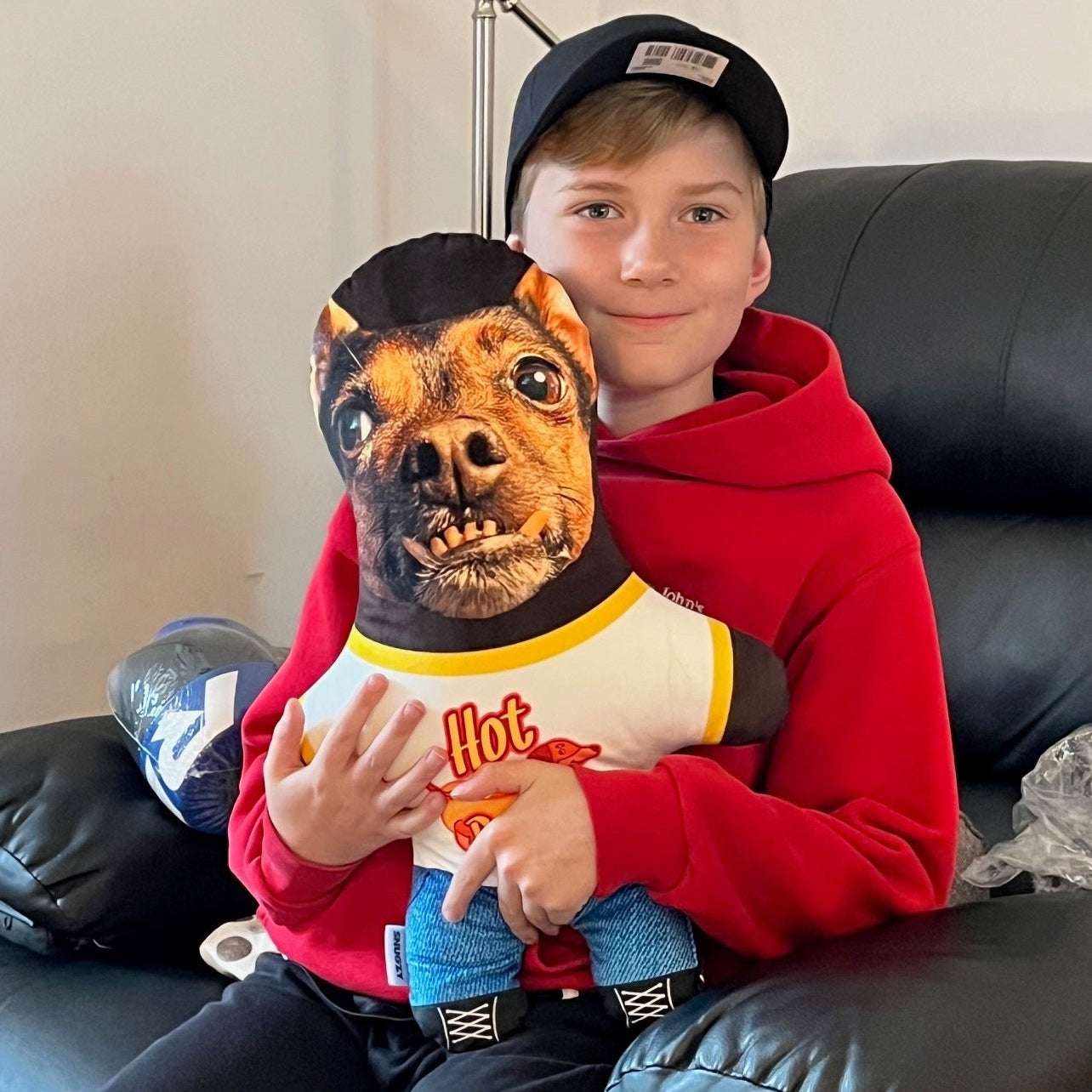 Hot Dog Face Pillow