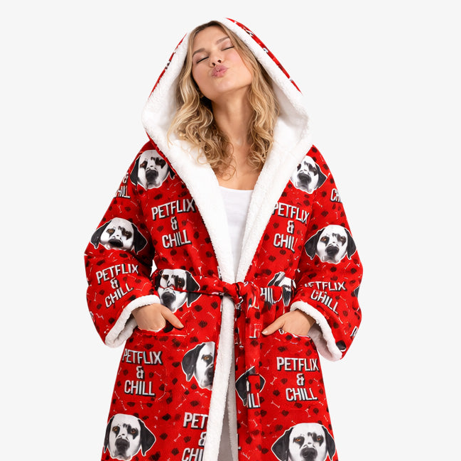 Petflix and Chill Personalised Dressing Gown
