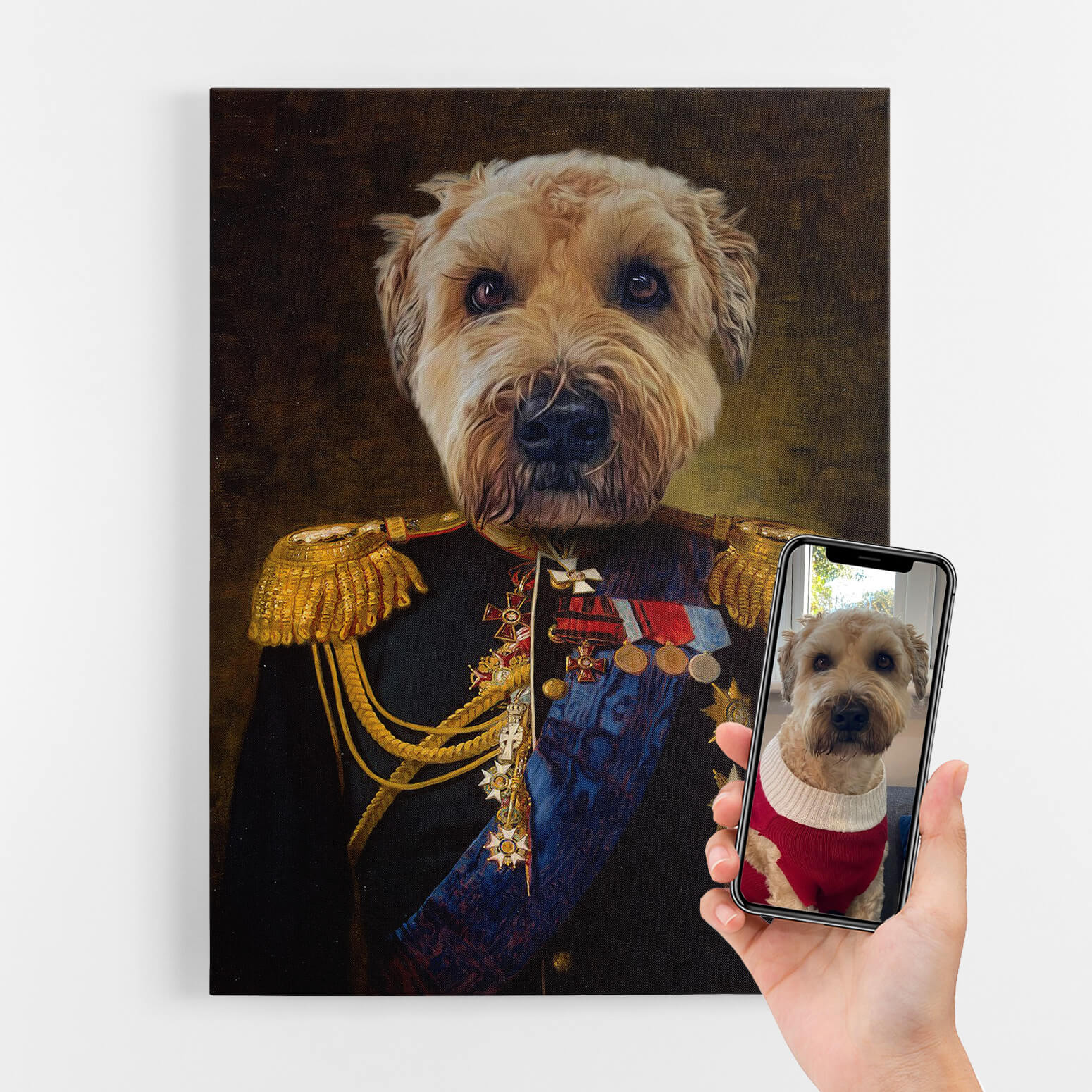 Dog Admiral Portrait Canvas With Photo