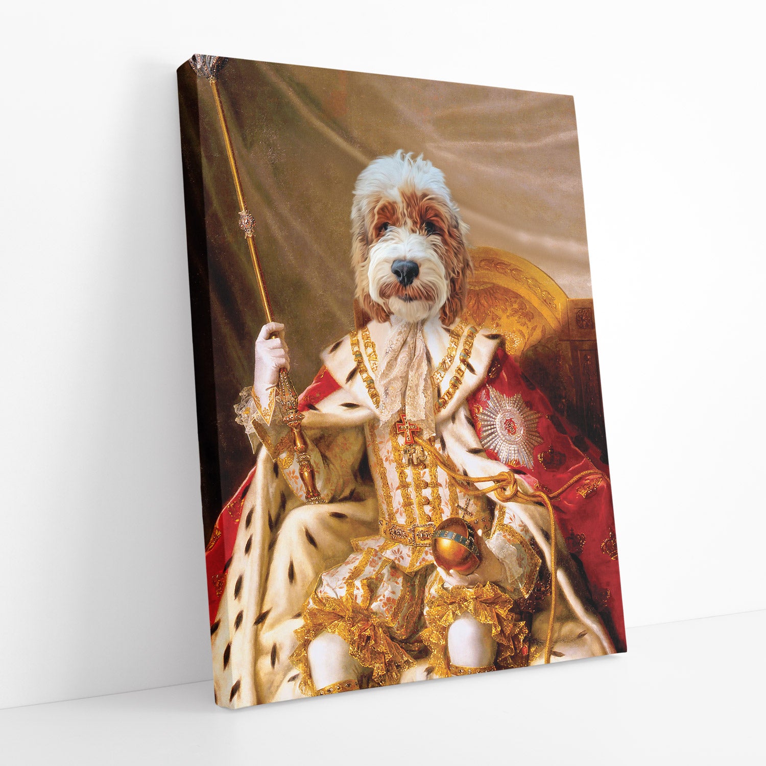 Dog King Royal Portrait Canvas Print