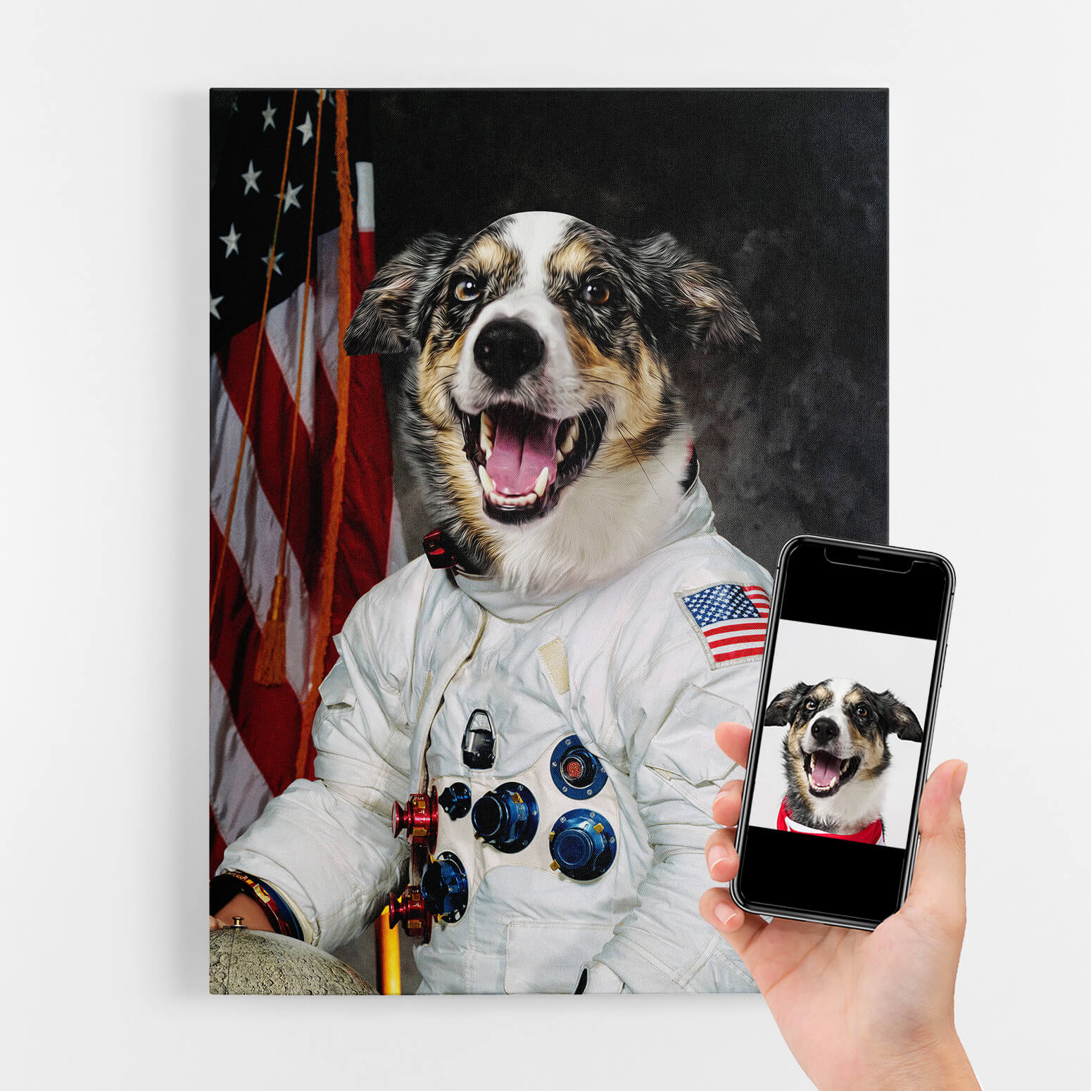 Dog Astronaut Portrait Canvas