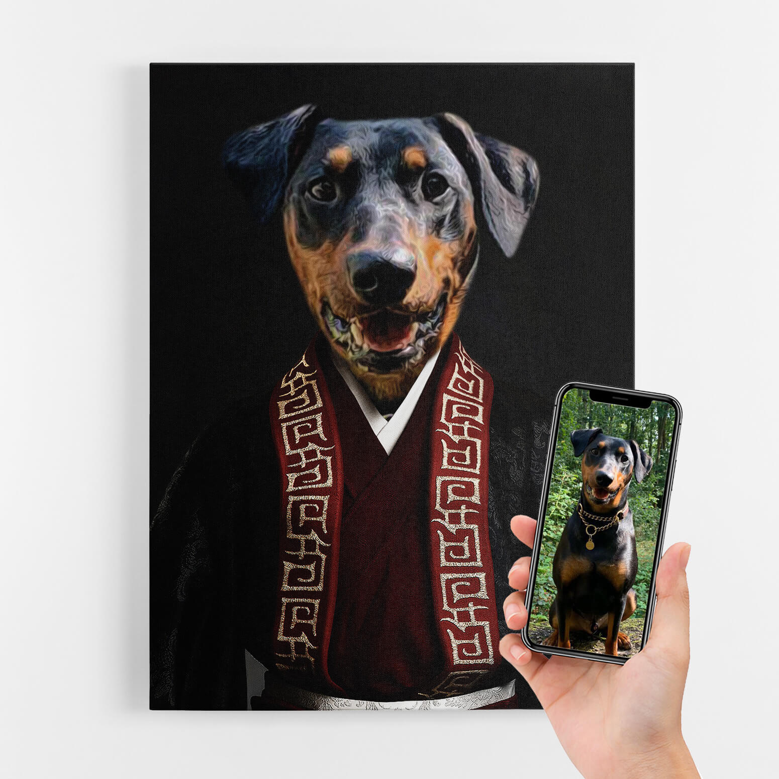 Dog Asian Emperor Portrait Canvas