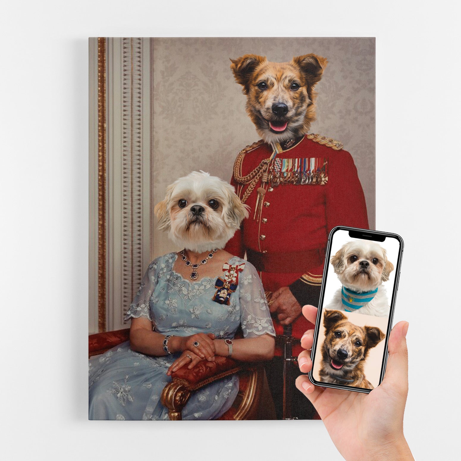 Royal King & Queen Dog Portrait