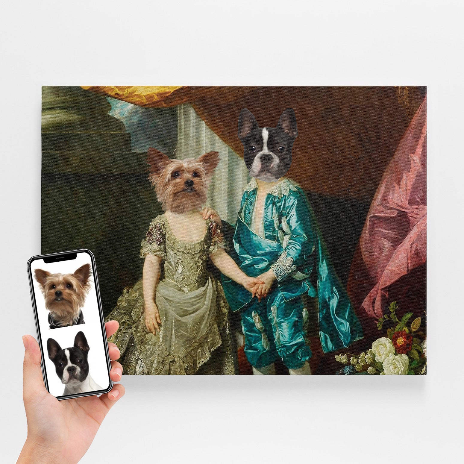 Historical King & Queen Royal Dog Portrait