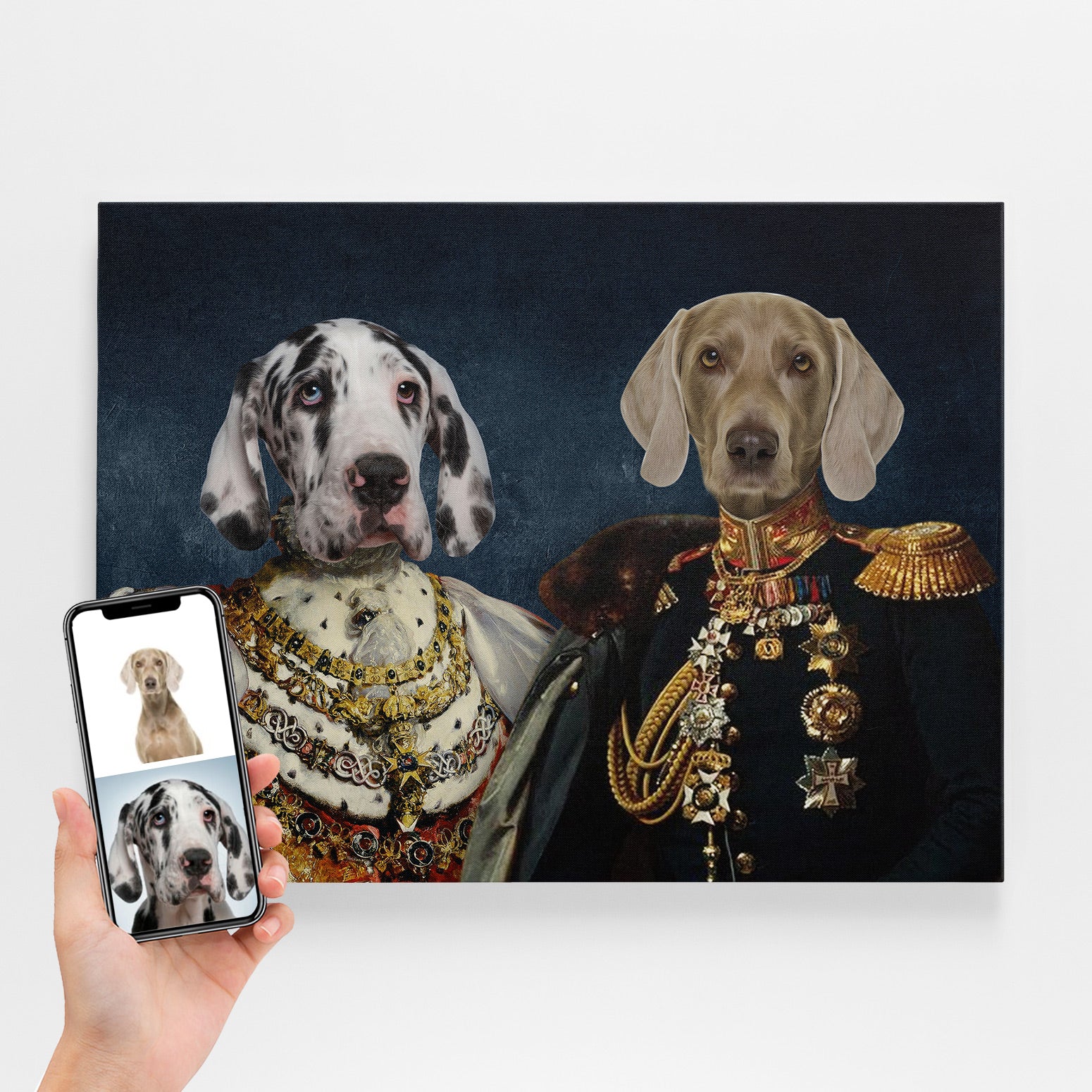 General King and Queen Couple Dog Portrait