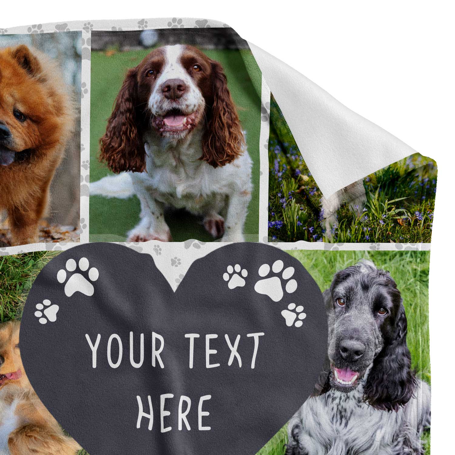 dog text photo blanket