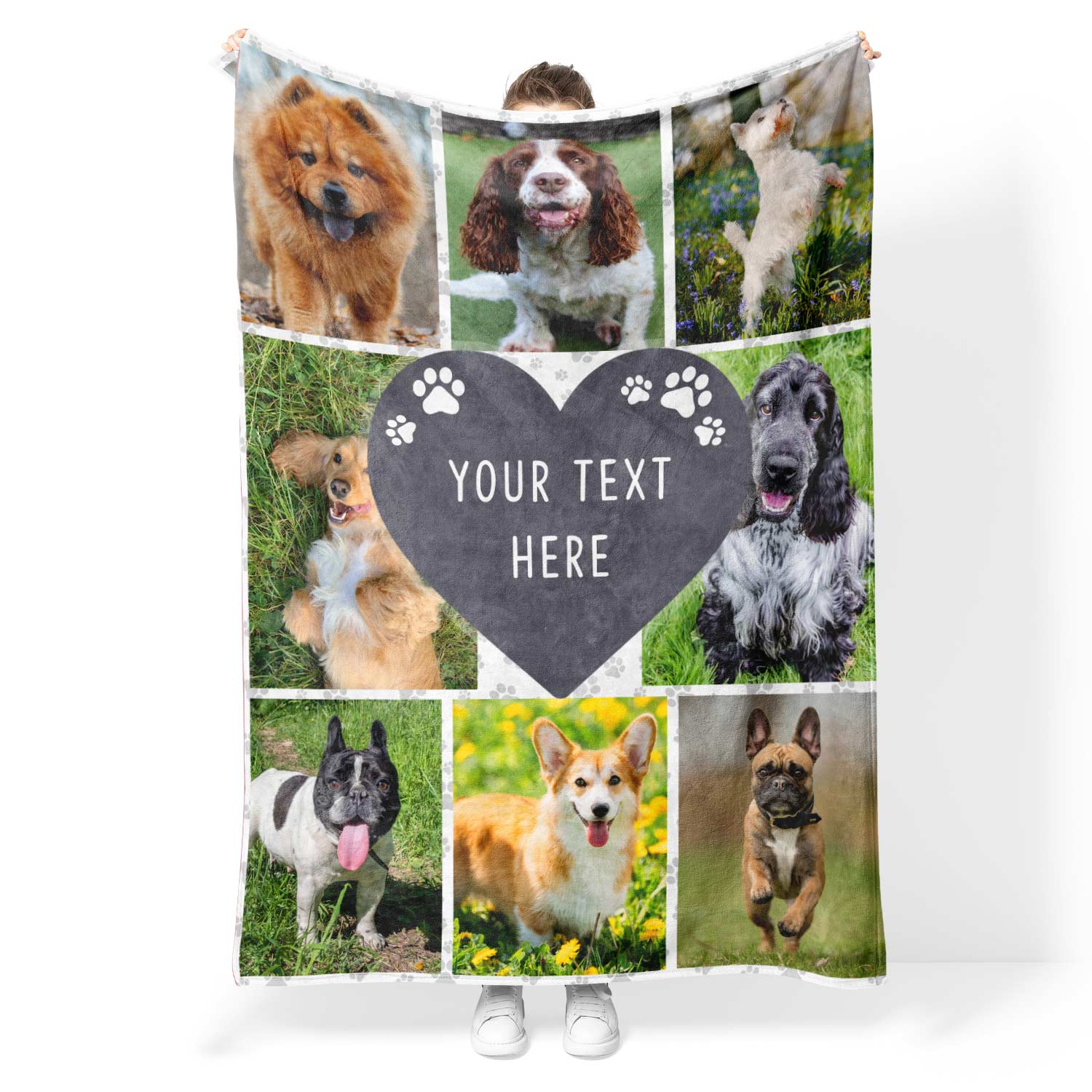 personalised blanket with your text and dogs photo