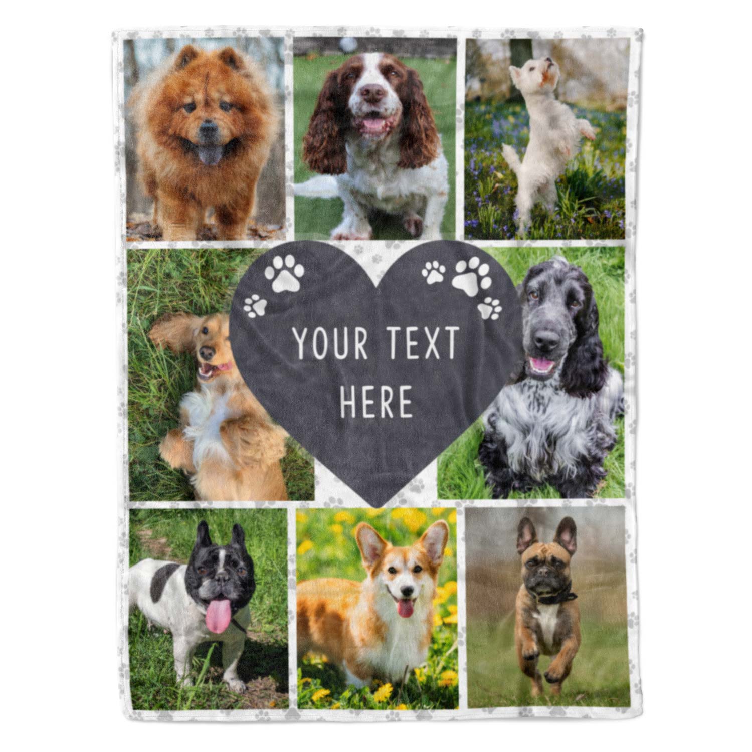 customizable blankets with your dog and message on
