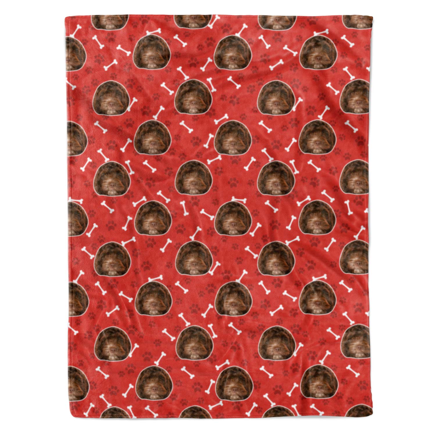 red personalised dog blanket