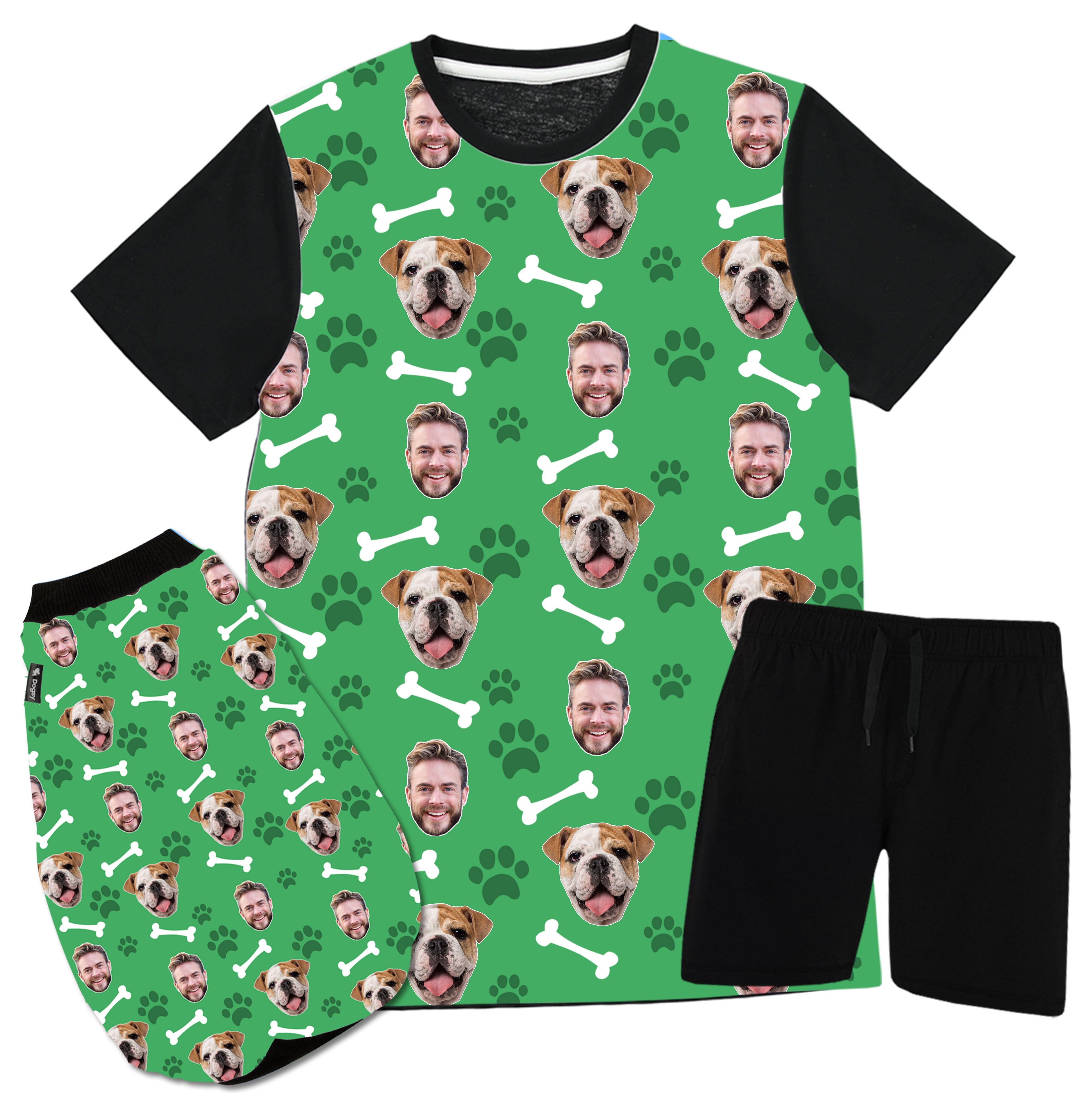 Custom Photo Dog & Owner Mens Matching Pyjamas Set